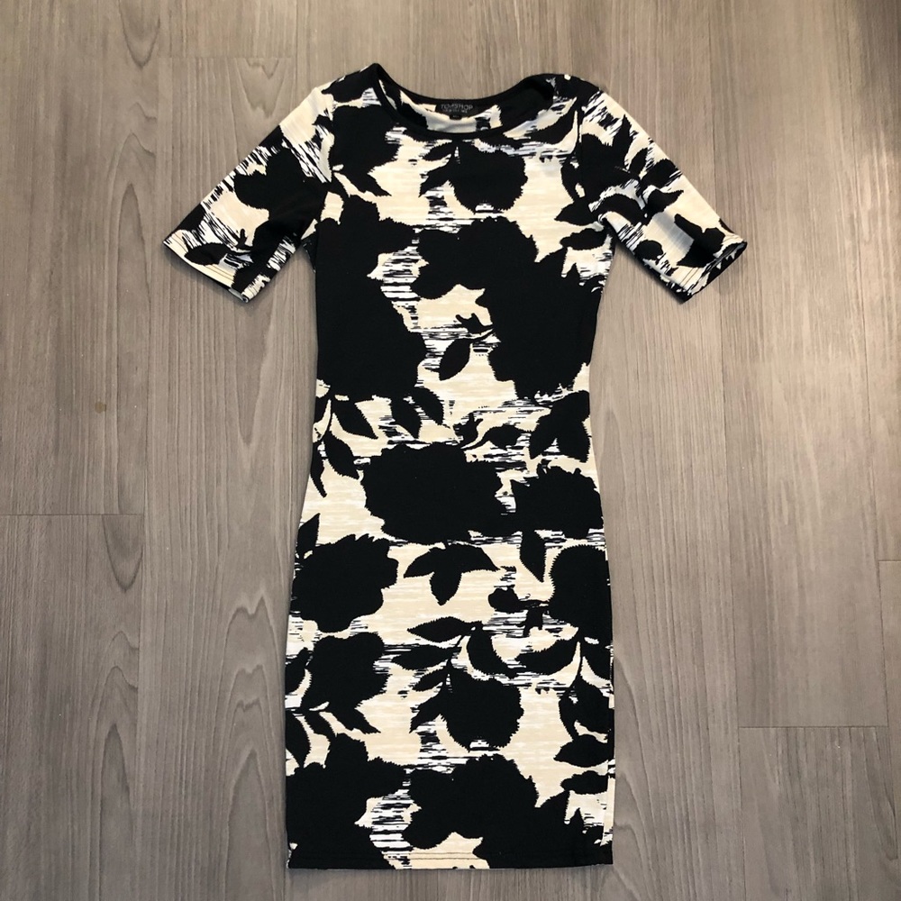 Topshop Floral Print Bodycon Dress
